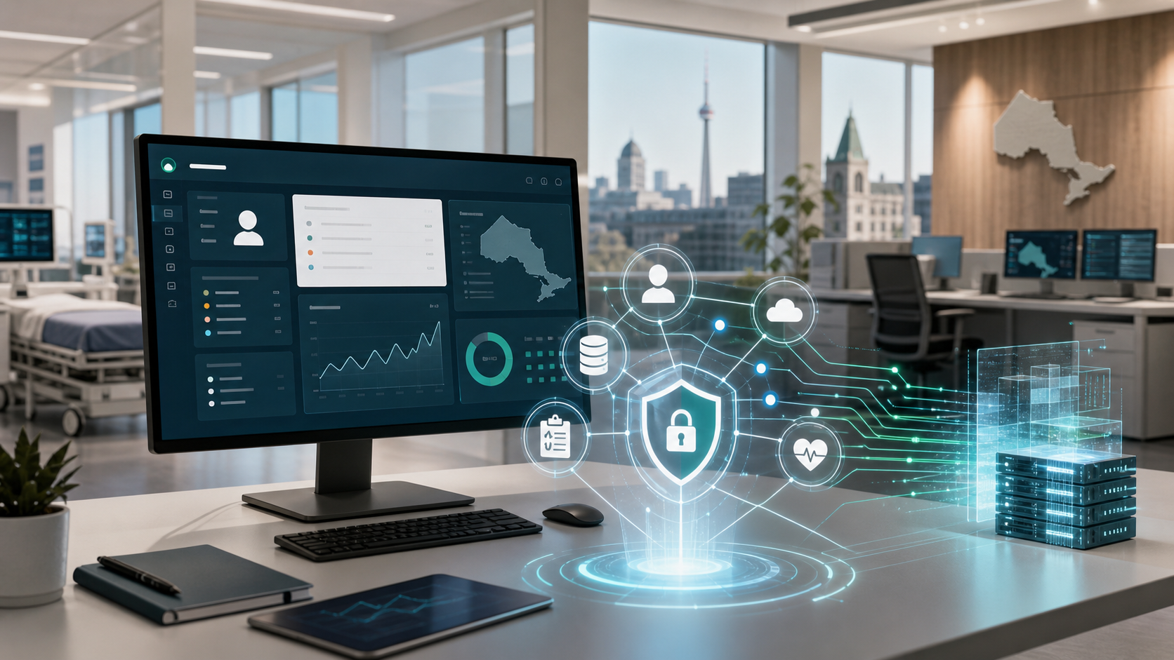 Ontario public-sector healthcare modernization platform with secure identity and data integration